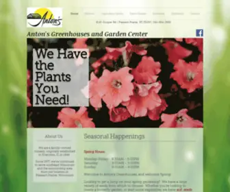 Antonsgreenhouses.com(Anton's Greenhouses and Garden Center) Screenshot