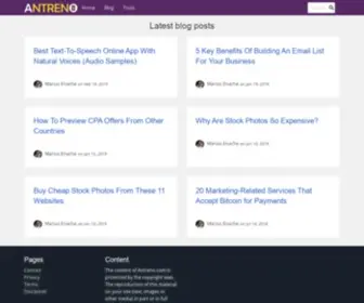 Antreno.com(How To Create Your Profitable Affiliate Blog) Screenshot