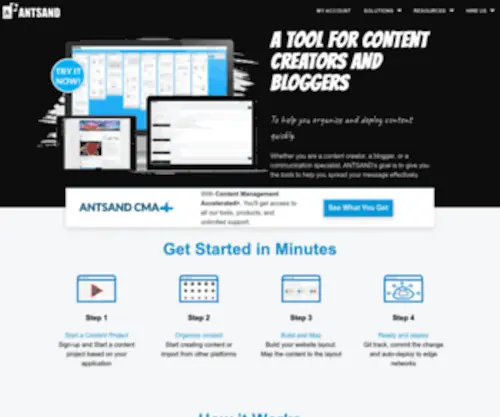 Antsand.com(A tool to help you create content) Screenshot
