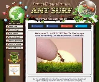 Antsurf.com(Ant Surf Traffic Exchange) Screenshot