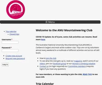 Anumc.org.au(ANU Mountaineering Club) Screenshot