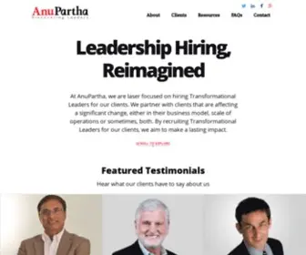 Anupartha.com(Executive search firm) Screenshot