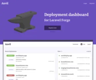 Anvildeploy.app(Deployment dashboard for Laravel Forge) Screenshot