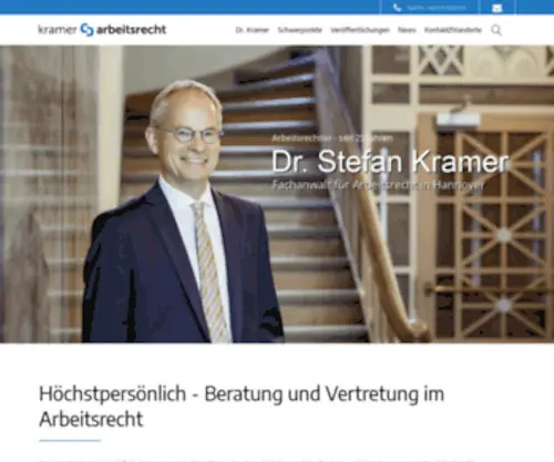 Anwalt-Kramer.de(Arbeitsrechtler Dr. Stefan Kramer Rechtsanwalt Fachanwalt für Arbeitsrecht Hannover / Hamburg) Screenshot