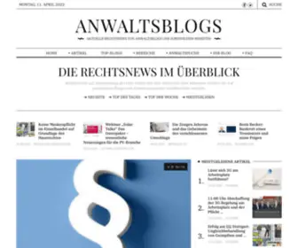Anwaltsblogs.de(Aktuelle Rechtsnews von Anwälten und juristischen Blogs) Screenshot