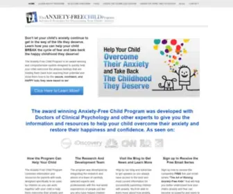 Anxietyfreechild.com(The award winning Anxiety) Screenshot
