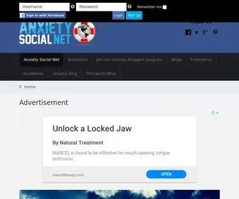 Anxietysocialnet.com(The First Anxiety Social Network) Screenshot