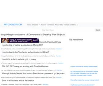 Anycodings.com(Anycodings Assists of Developers to Develop New Objects) Screenshot