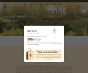 Anyelasvineyards.com(World Class wines from the heart of the Finger Lakes Region of New York State) Screenshot