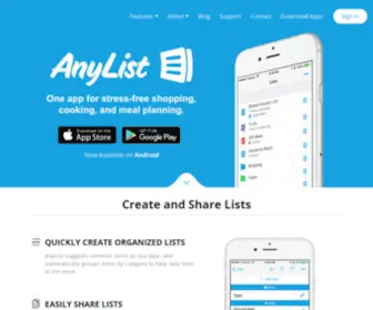 Anylist.com(The best way to create and share a grocery shopping list) Screenshot
