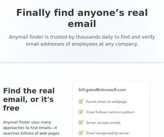 Anymailfinder.com(Free Email Address Finder) Screenshot