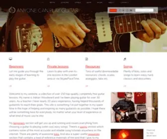 Anyonecanplayguitar.co.uk(Free online guitar lessons and private tuition) Screenshot