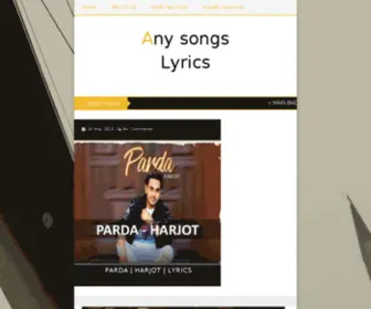 Anysongslyrics.com(Anysongslyrics) Screenshot