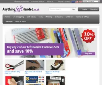 Anythingleft-Handed.co.uk(Anything Left Handed online shop) Screenshot