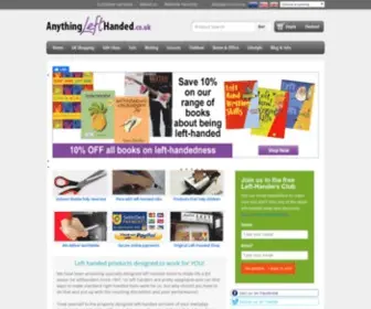 Anythinglefthanded.co.uk(Anything Left Handed online shop) Screenshot