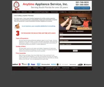 Anytime-Appliance.com(Testimonials for Appliance Repair and Refrigerator Repair in West Palm Beach and Jupiter) Screenshot