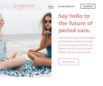 Anytimecup.com(The Anytime Menstrual Cup) Screenshot