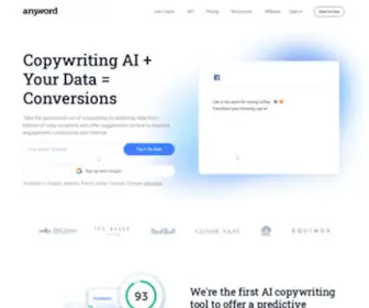 Anyword.com(The AI writing platform) Screenshot