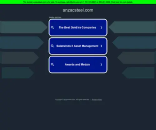 Anzacsteel.com(Military) Screenshot