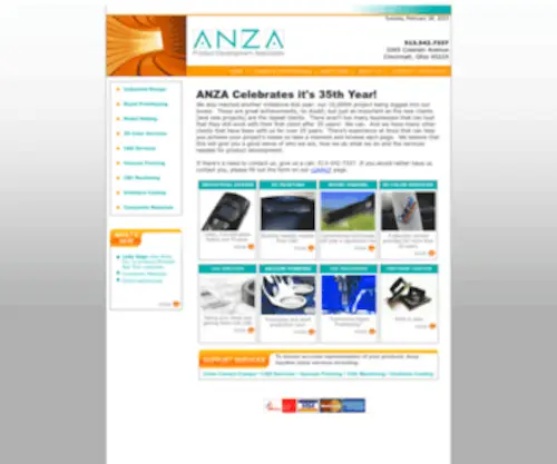Anzadesign.com(Product Development Specialists) Screenshot