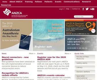 Anzca.edu.au(The Australian and New Zealand College of Anaesthetists (ANZCA)) Screenshot