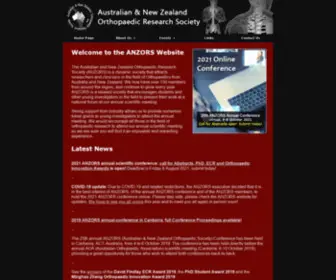 Anzors.org.au(Australian & New Zealand Orthopaedic Research Society) Screenshot