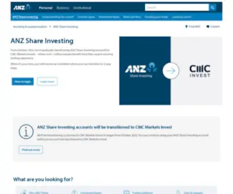 Anzshareinvesting.com.au(ANZ Share Investing) Screenshot