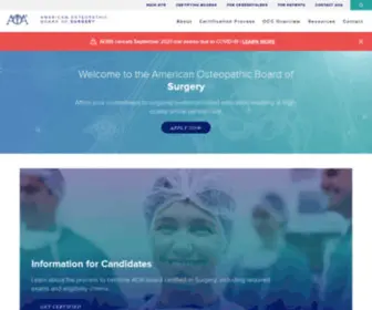Aobs.org(AOA Osteopathic Board Certification in Surgery) Screenshot
