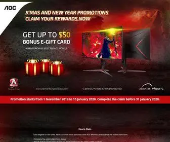 Aocmonitorspromotion.com(AOC Monitors Promotion) Screenshot