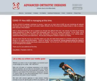 Aodmobility.com(Advanced Orthotic Designs) Screenshot