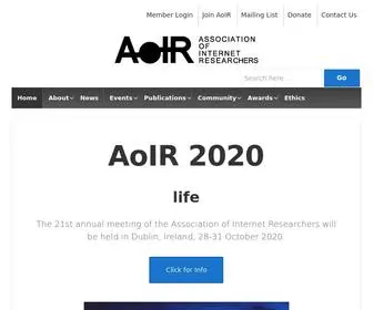 Aoir.org(Association of Internet Researchers) Screenshot