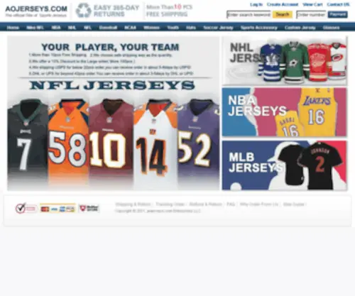 Aojerseys.com(NBA Properties) Screenshot