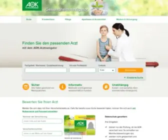 Aok-Arztnavi.de(Wir finden für Sie den passenden Arzt in Ihrer Nähe) Screenshot