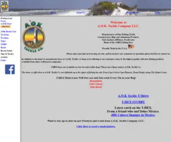 Aoktackle.com(AOKTACKLE, manufacturer of the t-hex fishing lure, thex, lures, rigs, sandspike) Screenshot