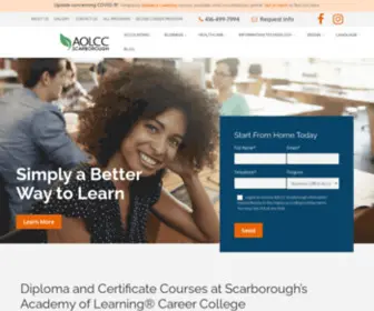 Aolccscarborough.ca(Diploma and Certificate Programs Scarborough) Screenshot