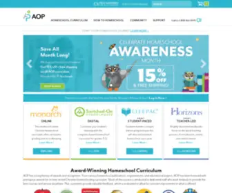 Aophomeschooling.com(The official site of Alpha Omega Publications. Featuring award) Screenshot