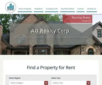 Aorealtycorp.com(Property Management Knoxville) Screenshot