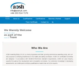 Aoshuk.com(AOSH Awarding Body UK) Screenshot