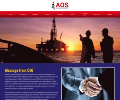Aoslibya.com(Aryan Oil Services) Screenshot