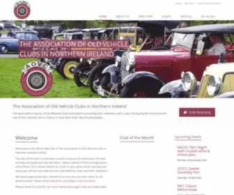 Aovc.co.uk(The Association of Old Vehicle Clubs in NI) Screenshot