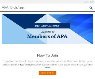 Apadivisions.org(APA Divisions) Screenshot