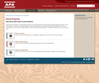 Apahomeprojects.org(The Engineered Wood Association) Screenshot