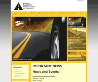 Apao.org(Asphalt Paving Information and Resources Oregon) Screenshot