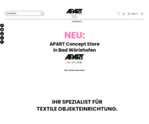 Apart.de(Individuelle Wohntextilien vom Hersteller kaufen) Screenshot