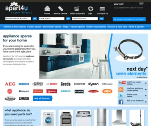 Apart4U.com(Spare Parts & Accessories For Electrical Appliances) Screenshot