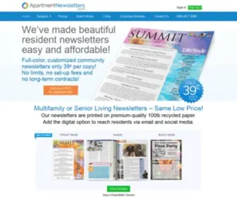 Apartmentnewsletters.com(Affordable Apartment Newsletters for Community) Screenshot