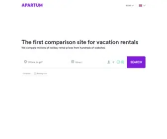 Apartum.com(The largest holiday apartment comparison site) Screenshot