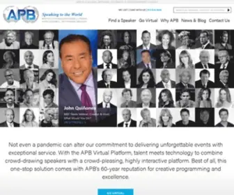 Apbspeakers.com(Speakers Bureau) Screenshot