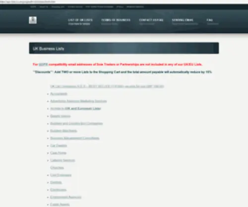 APC-Lists.co.uk(APC UK Email Mailing Lists) Screenshot