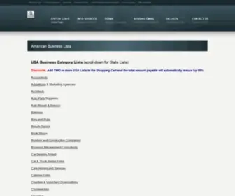 APC-Lists.com(USA Business Category Lists (scroll down for State Lists)) Screenshot